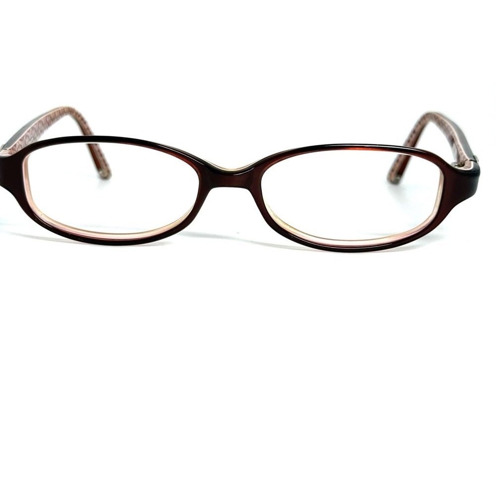 Coach Gretta 532 Burgundy Pink Oval Eyeglass Frames Signature Monogram Temples